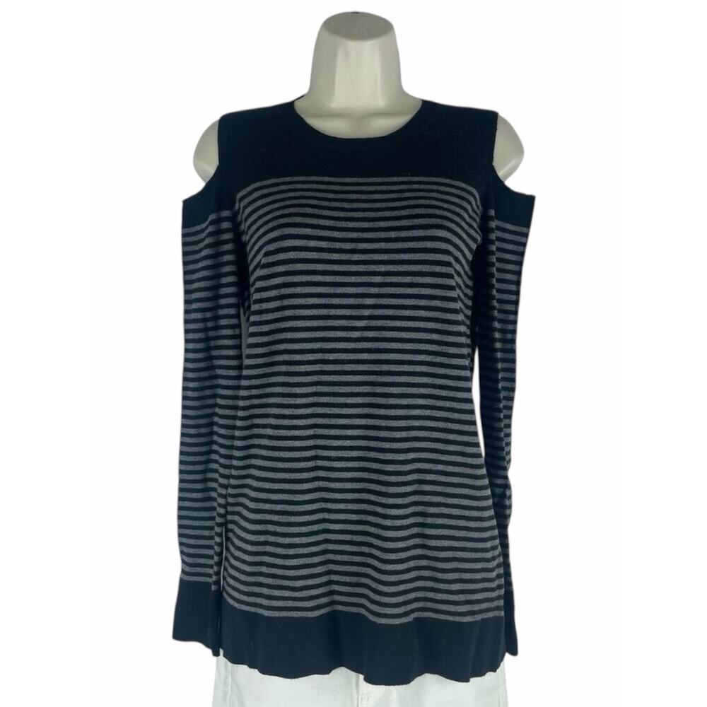 Acrobat Cashmere Blend Sweater Cold Shoulder Striped Size XS - Picture 3 of 9